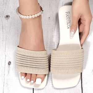 Beige Sandals. Size 7.5